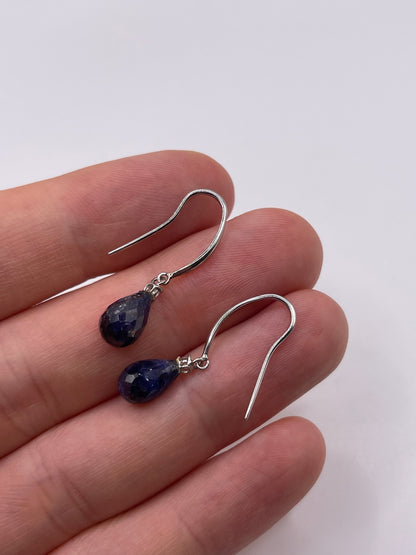 9ct white gold sapphire and diamond earrings