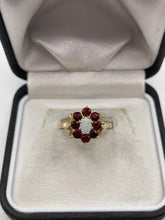 Load image into Gallery viewer, 9ct gold opal and garnet ring
