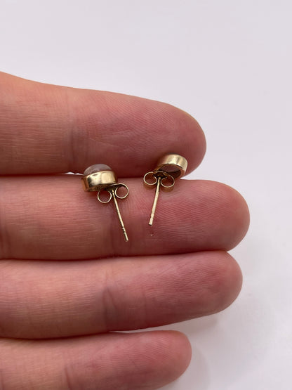 9ct gold moonstone earrings