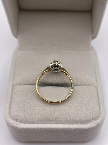 9ct gold emerald and diamond earrings