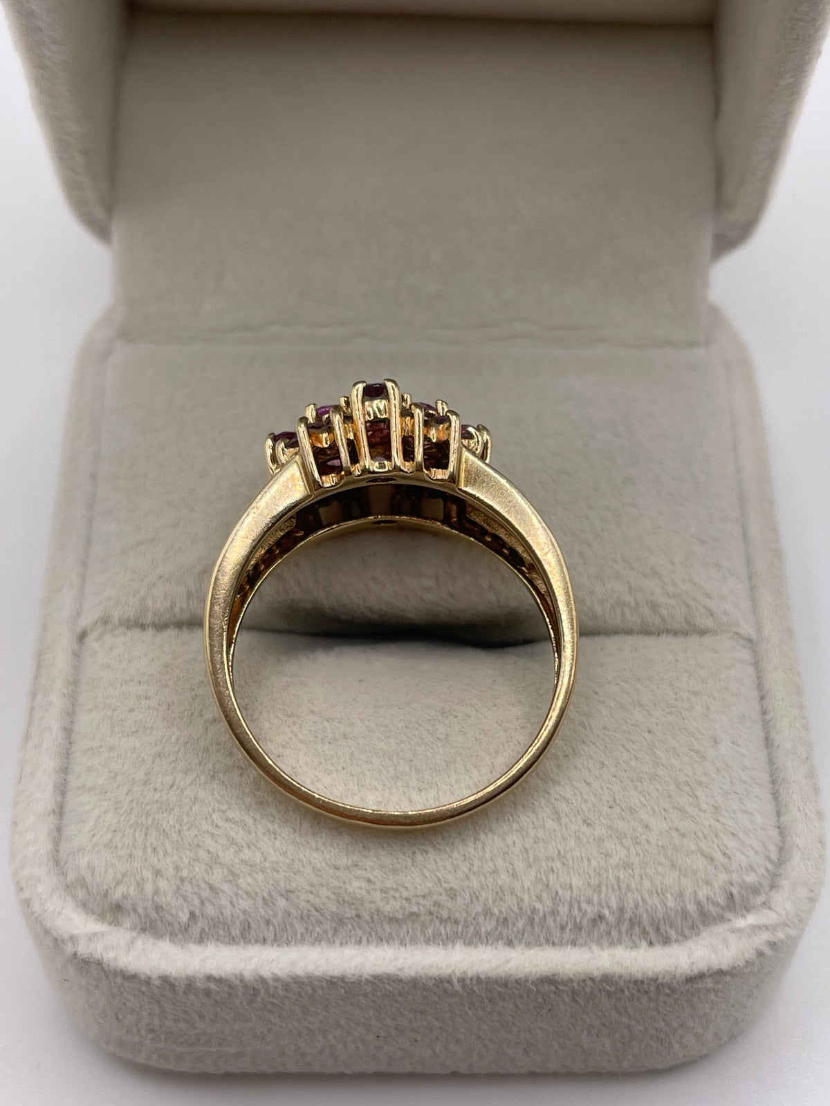 9ct gold pink sapphire cluster ring