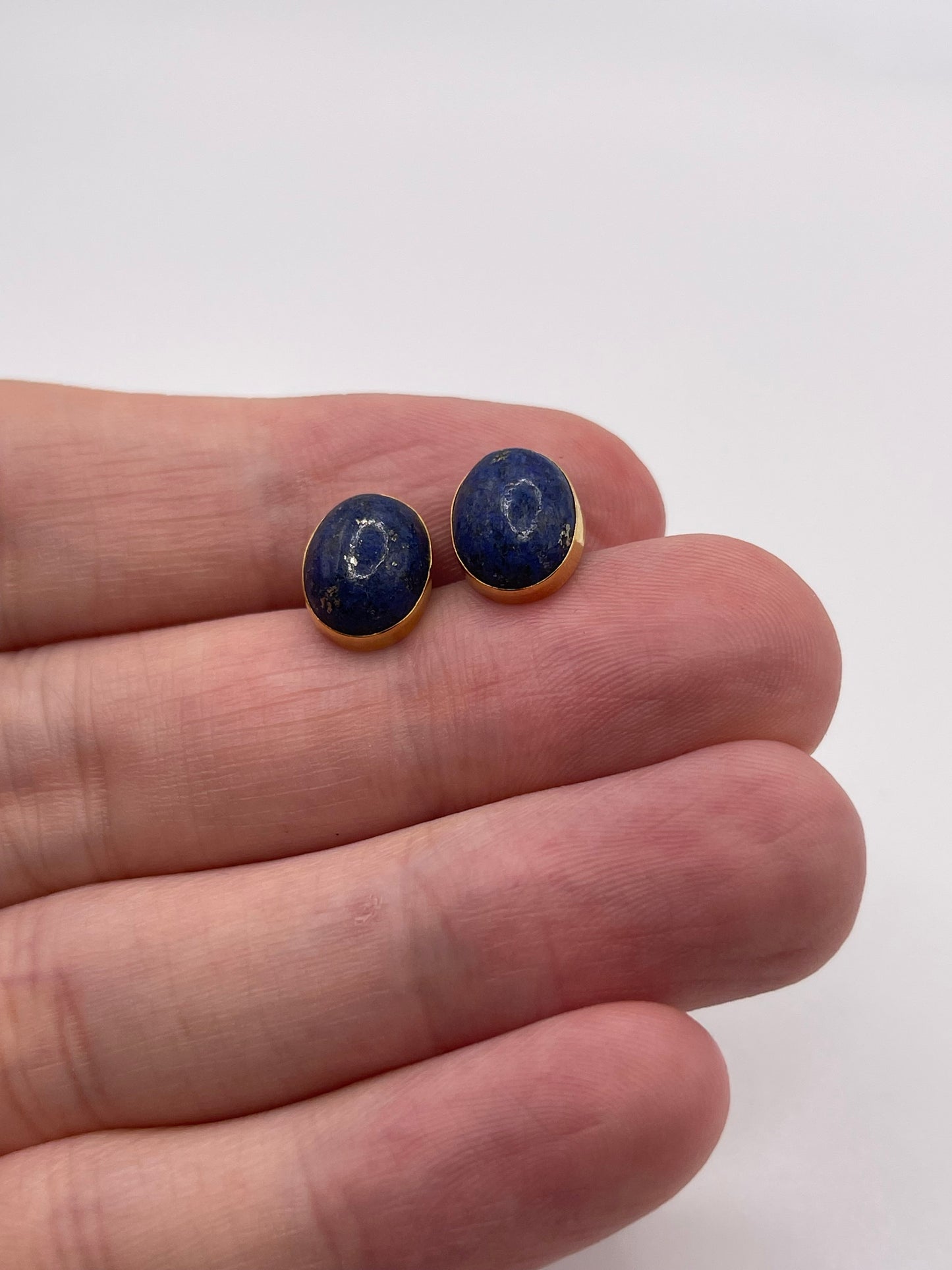 18ct gold lapis lazuli earrings