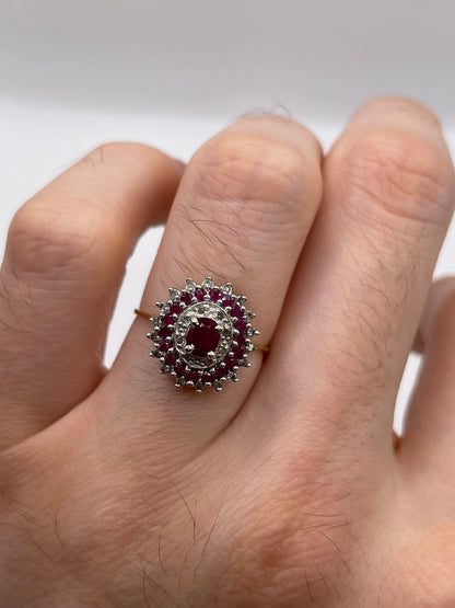 9ct gold ruby and diamond ring