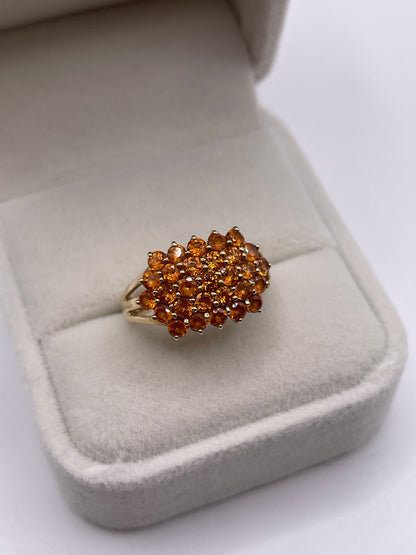 9ct gold garnet cluster ring