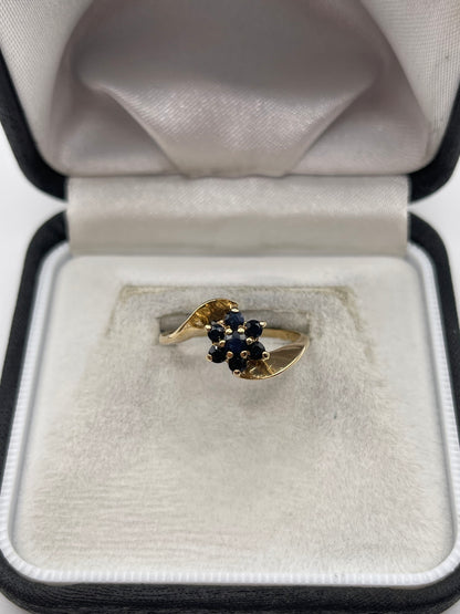 9ct gold sapphire cluster ring
