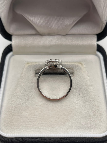 9ct white gold diamond cluster ring