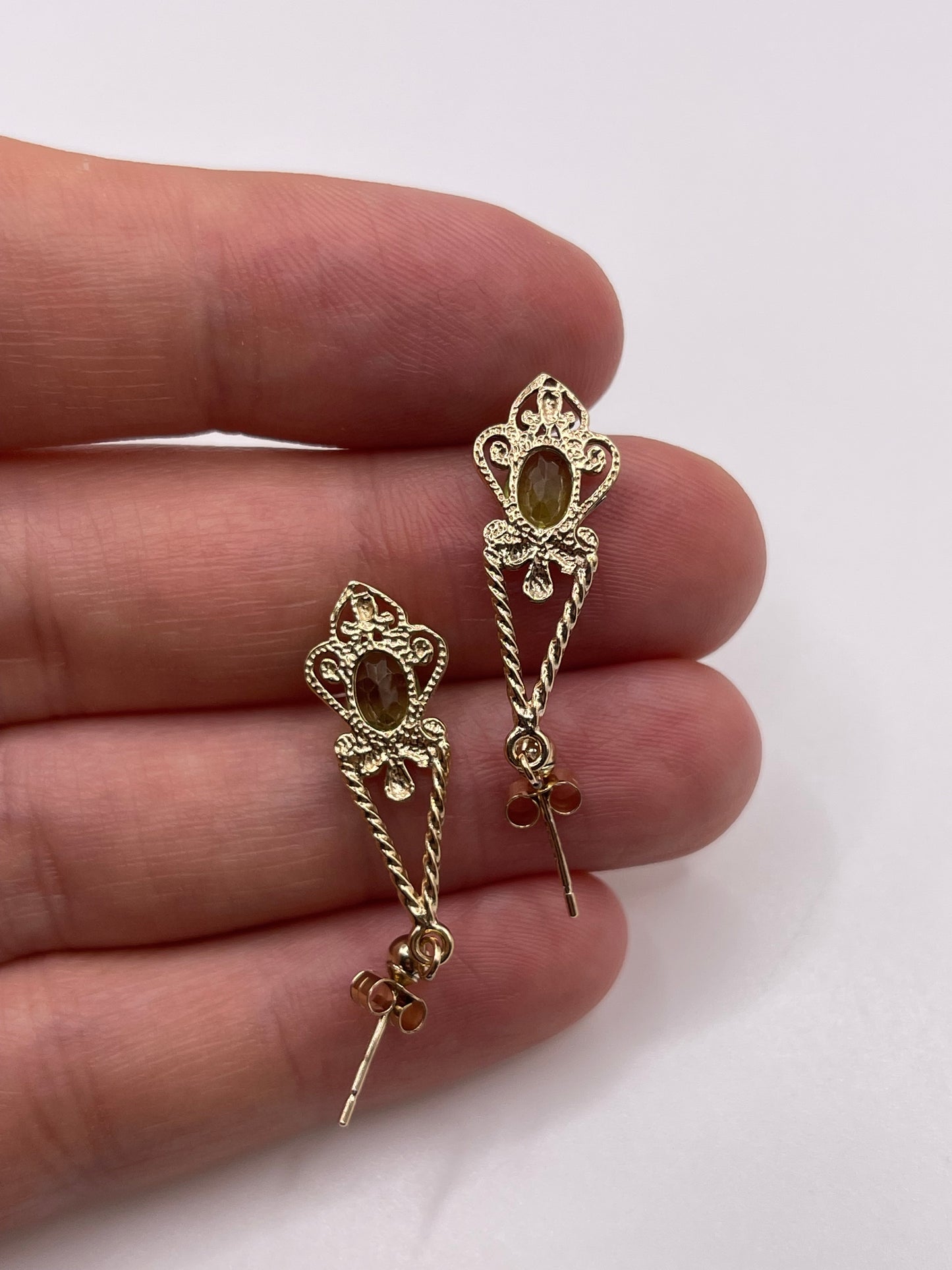 9ct gold peridot earrings