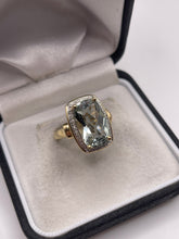 Load image into Gallery viewer, 9ct gold green amethyst and diamond ring
