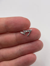 Load image into Gallery viewer, 9ct white gold diamond initial V pendant
