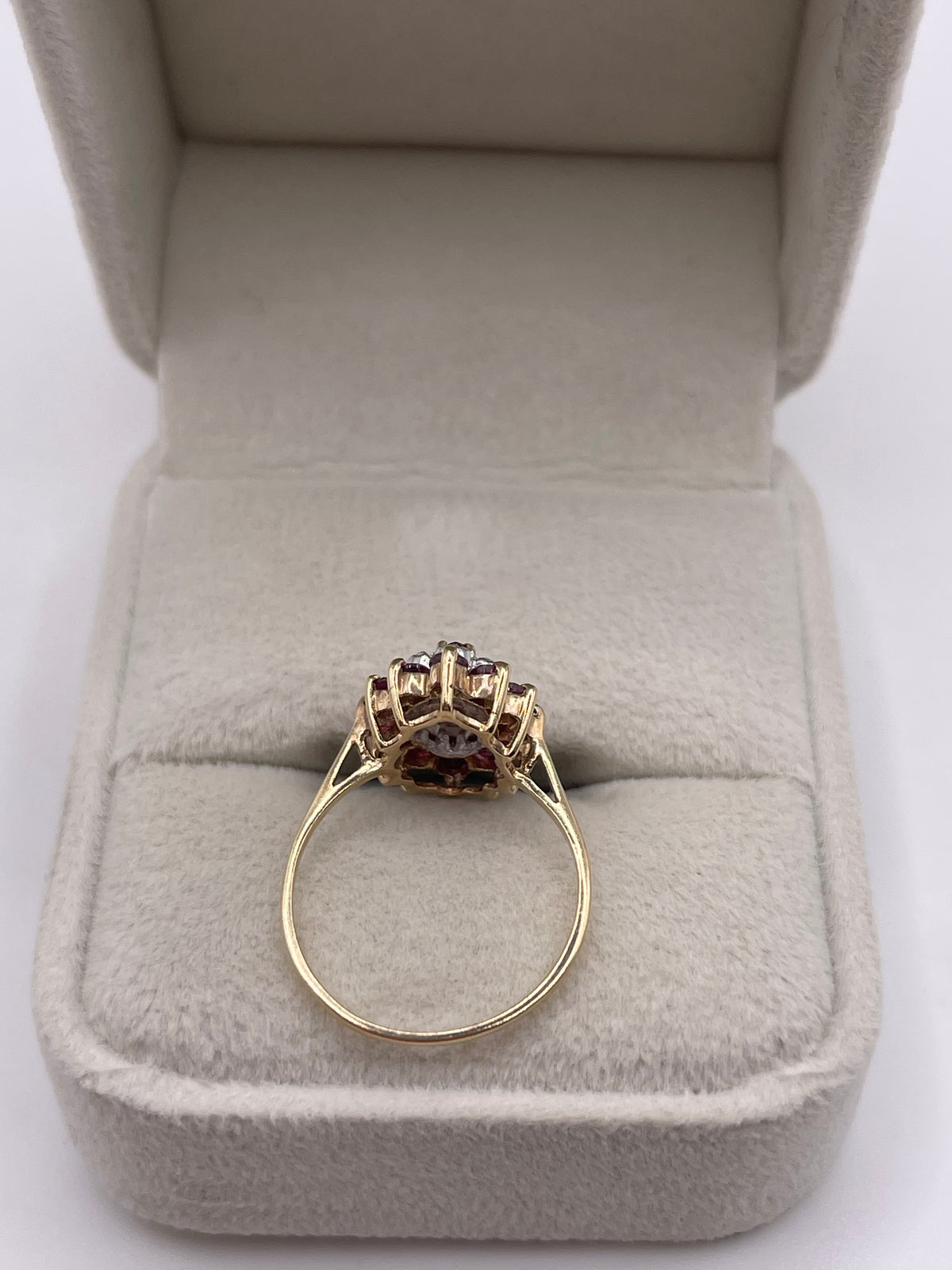 9ct gold ruby and diamond ring