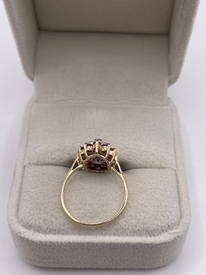 9ct gold ruby and diamond ring