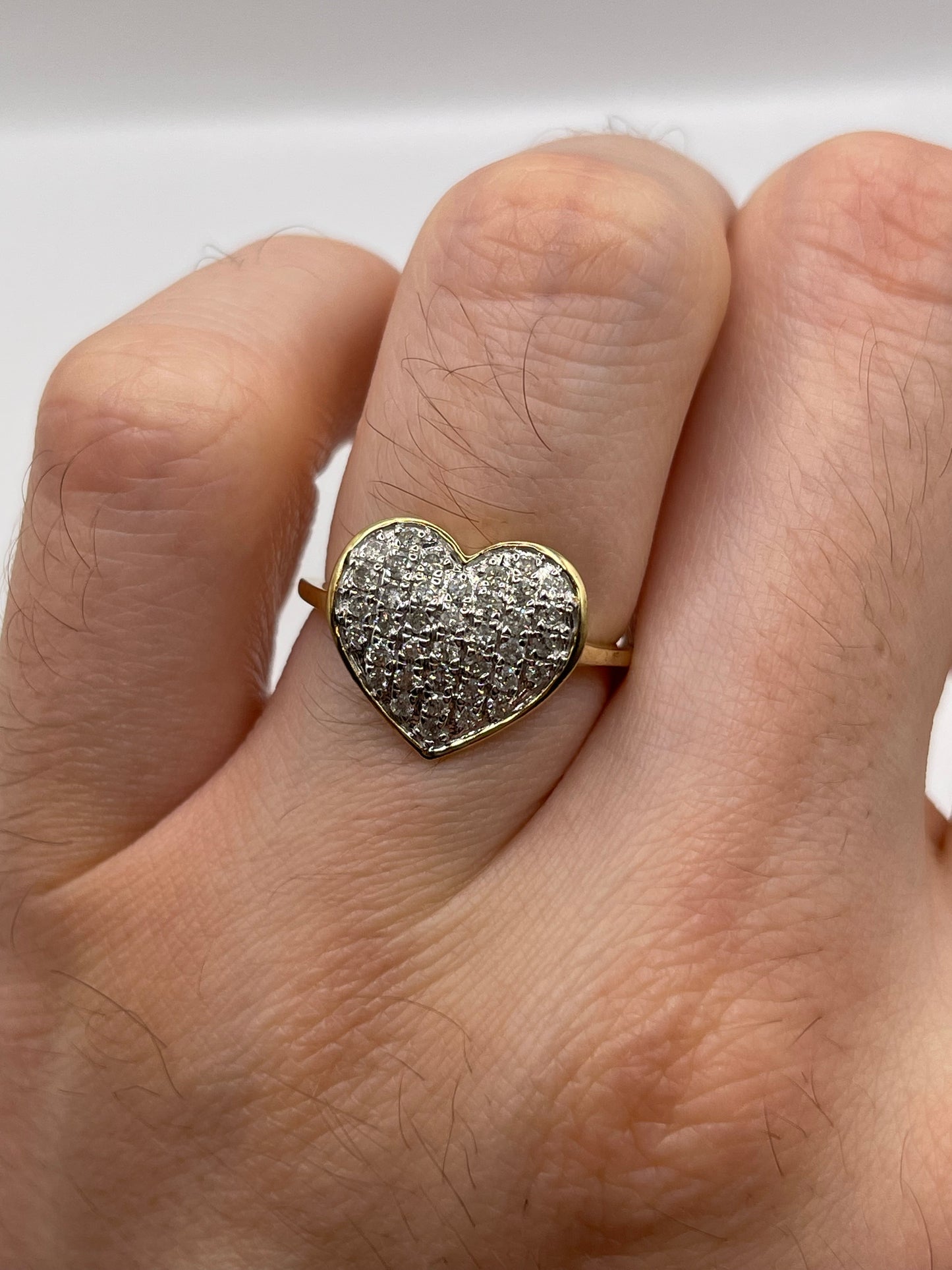 9ct gold diamond cluster heart ring