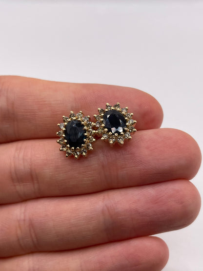 14ct gold sapphire and diamond earrings