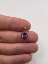 Load image into Gallery viewer, 9ct gold amethyst and diamond pendant
