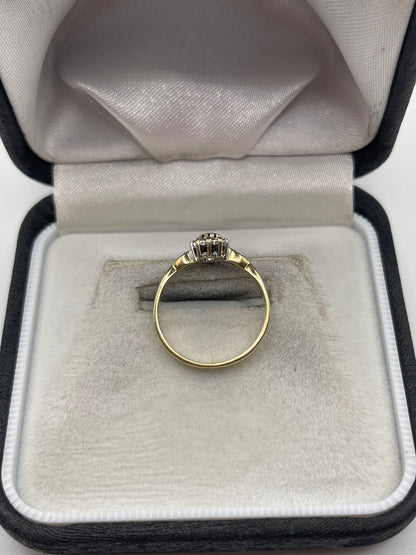 9ct gold sapphire and diamond ring