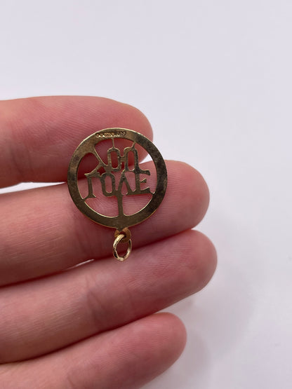 9ct gold I love you pendant