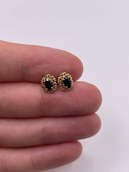 9ct gold sapphire earrings