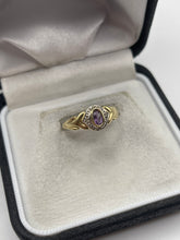 Load image into Gallery viewer, 9ct gold amethyst and diamond ring
