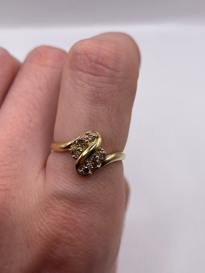 9ct gold cognac diamond ring