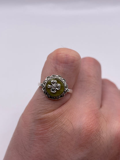 Silver gemstone ring