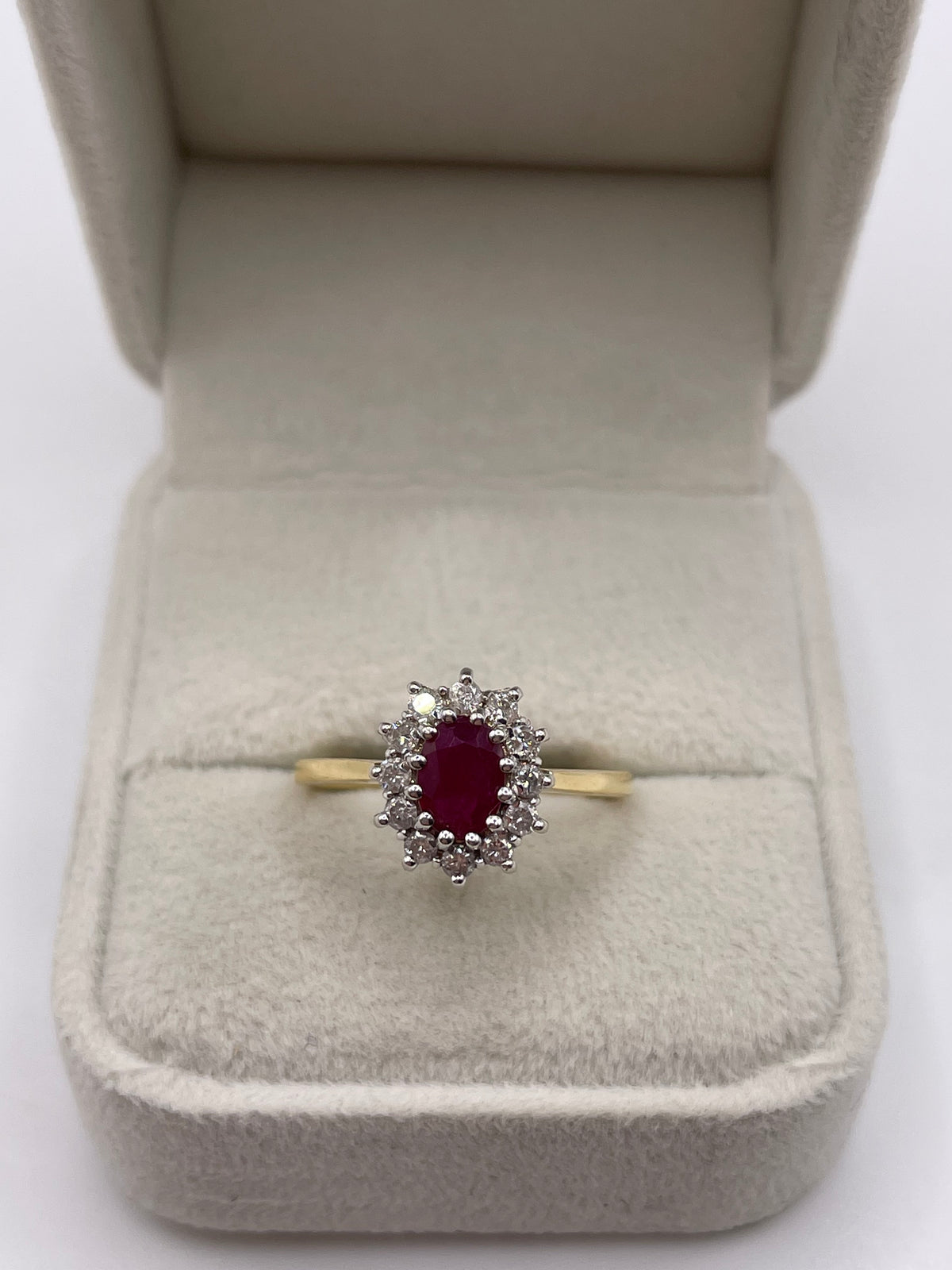 18ct gold ruby and diamond ring