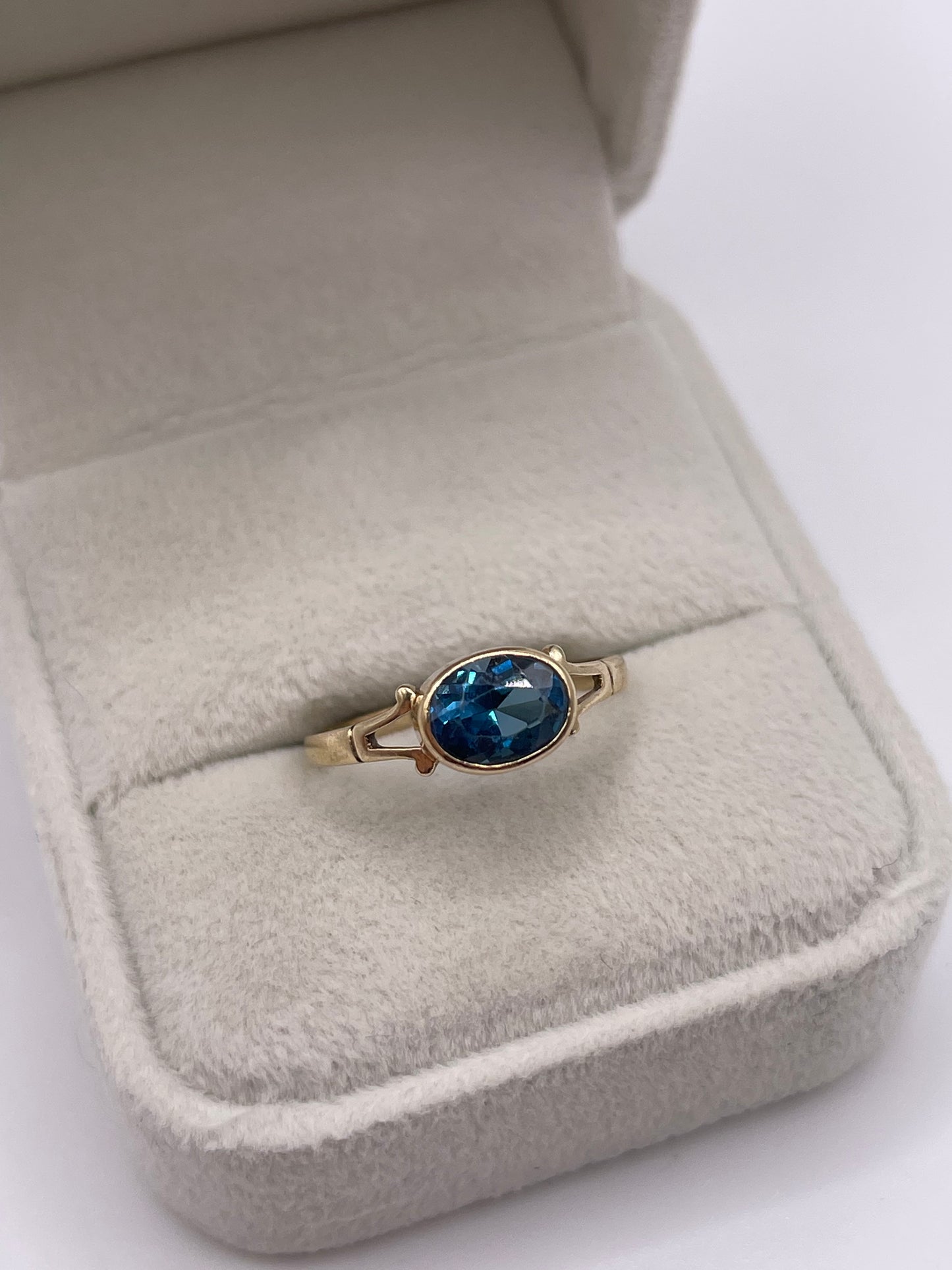 9ct gold blue topaz ring