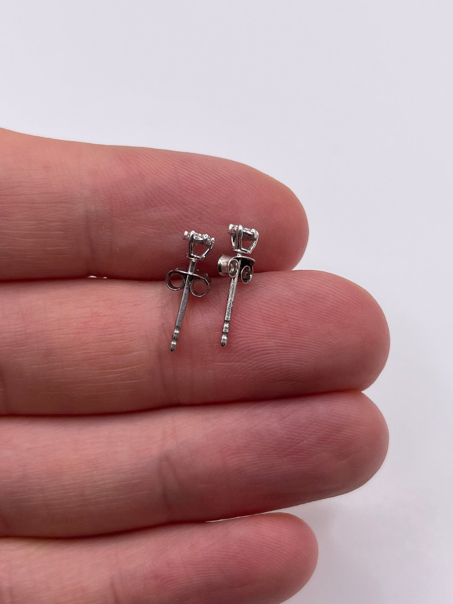 Silver diamond earrings