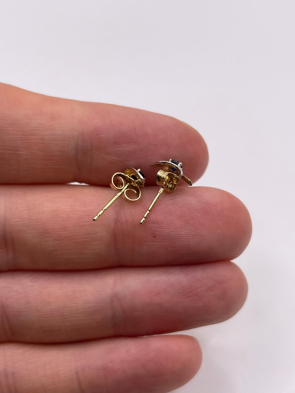 9ct gold sapphire and diamond earrings