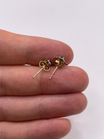 9ct gold sapphire and diamond earrings