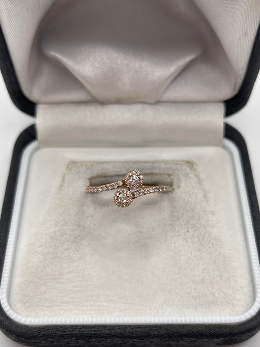 9ct rose gold diamond cluster ring