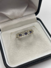 Load image into Gallery viewer, 9ct gold iolite and aquamarine ring

