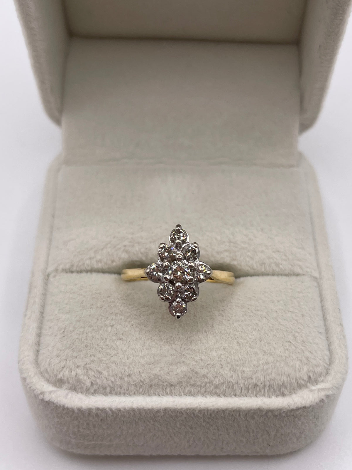 18ct gold diamond cluster ring
