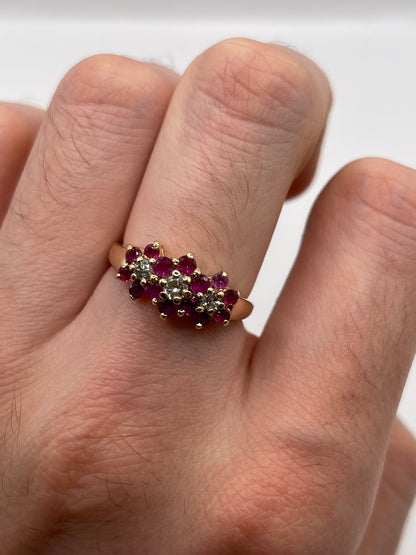 14ct gold ruby and diamond ring