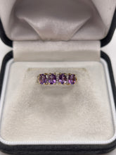 Load image into Gallery viewer, 9ct gold amethyst and diamond ring
