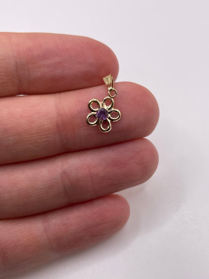 9ct gold amethyst pendant