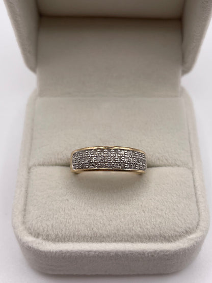 9ct gold diamond cluster ring