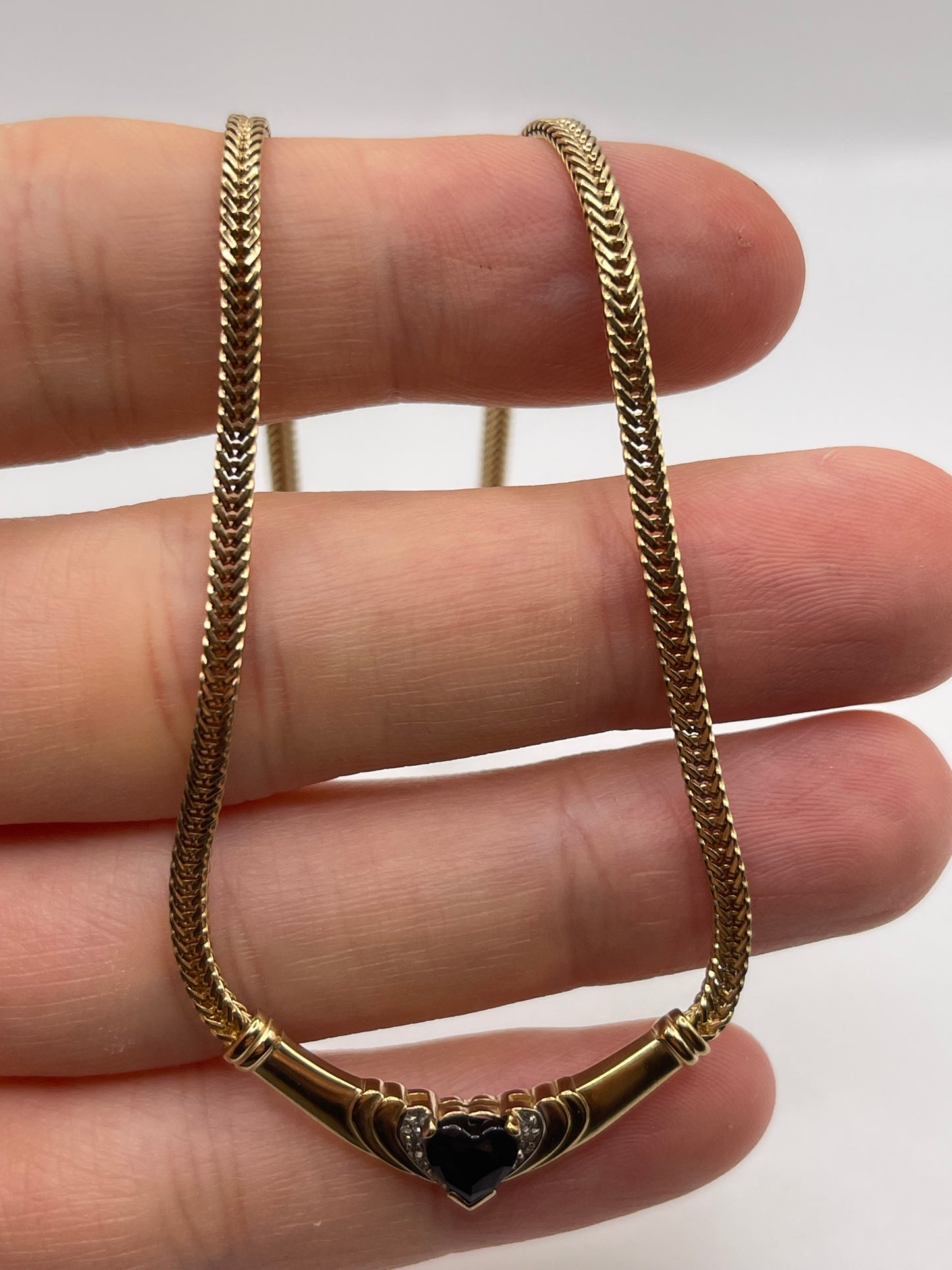 9ct gold sapphire and diamond necklace