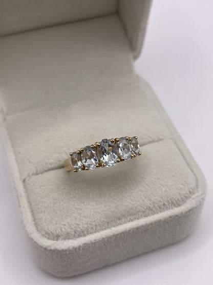 9ct gold aquamarine ring