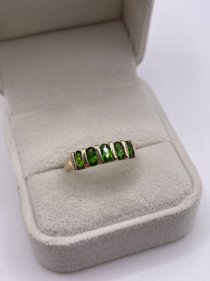 9ct gold diopside ring