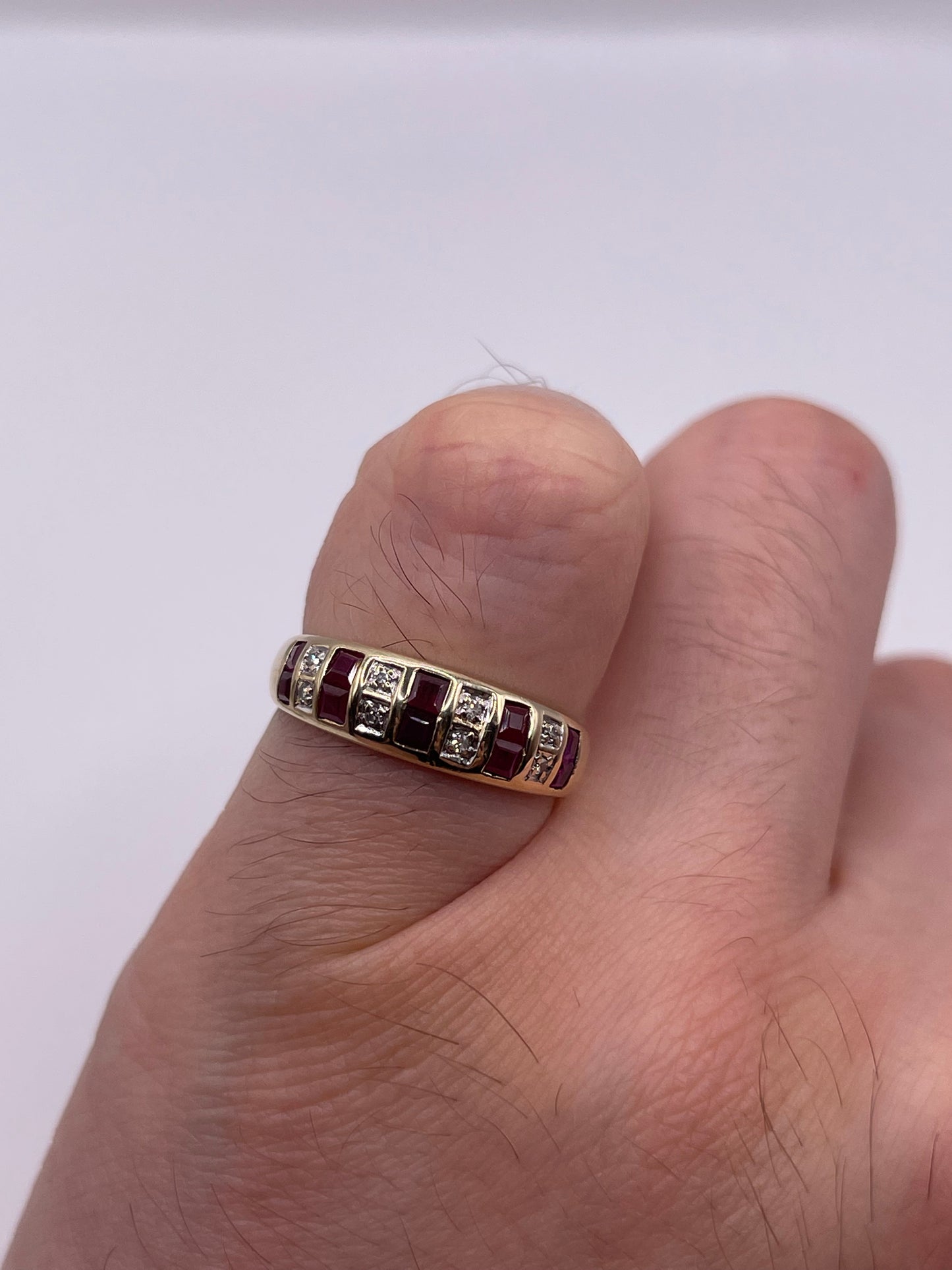 9ct gold ruby and diamond ring