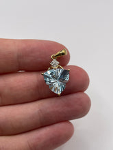 Load image into Gallery viewer, 9ct gold topaz and diamond pendant
