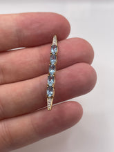 Load image into Gallery viewer, 9ct gold blue topaz and diamond pendant
