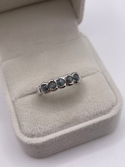 9ct white gold cats eye chrysoberyl ring