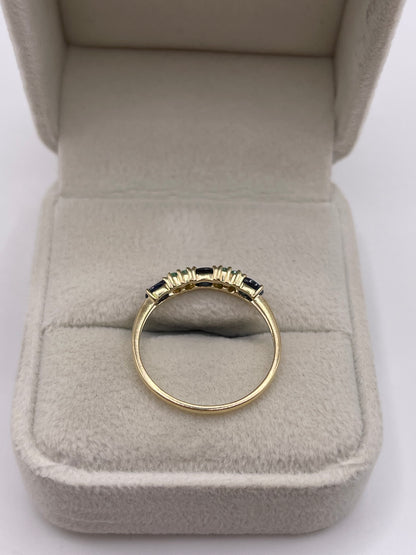 9ct gold sapphire, emerald and diamond ring