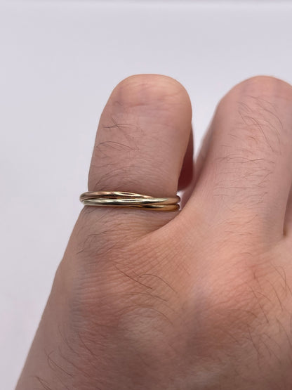 9ct tri gold ring