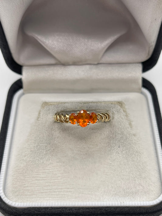 9ct gold fire opal ring