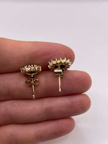 14ct gold sapphire and diamond earrings
