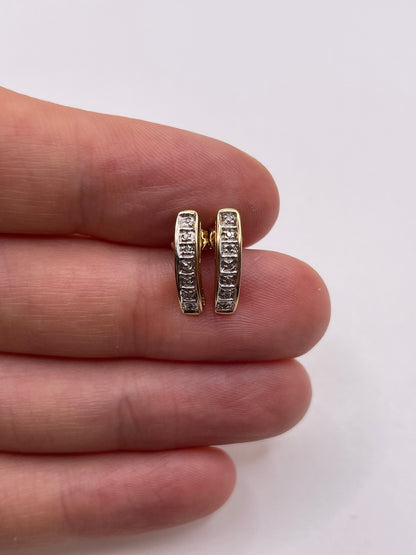 9ct gold diamond earrings