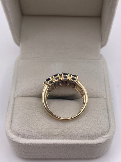 9ct gold kyanite and diamond ring
