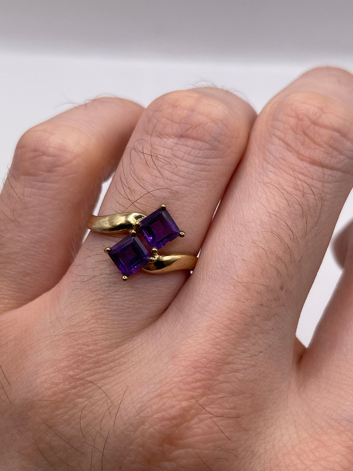 9ct gold amethyst ring